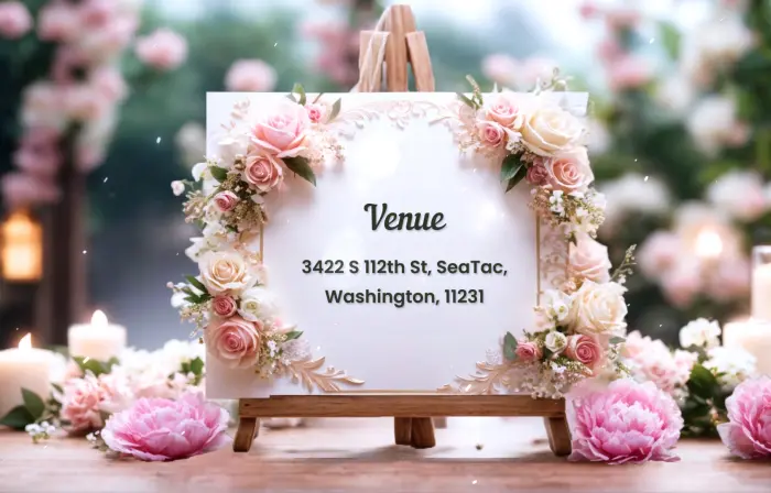 Custom 3D Floral Frame Wedding Invitation Slideshow